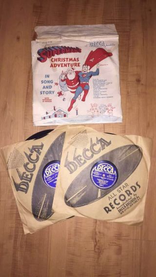 Superman Christmas Adventure Decca Records 1940s Complete Rare Display