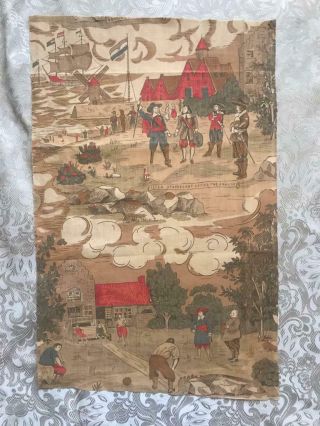 19th CENTURY ROLLER PRINTED COTTON TOILE DE JOUY,  AMERICAN OR ENGLISH 115 11