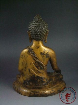 Very Large Old Chinese Tibet Gilt Bronze Tibetan Buddha Sakyamuni Statue 3
