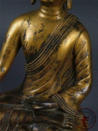 Very Large Old Chinese Tibet Gilt Bronze Tibetan Buddha Sakyamuni Statue 6