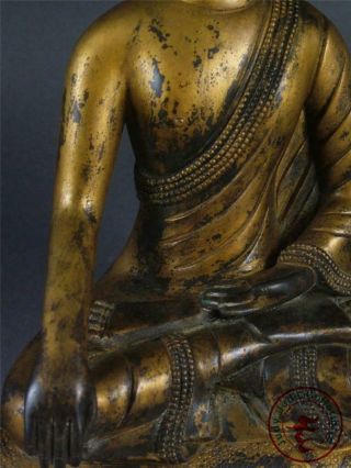 Very Large Old Chinese Tibet Gilt Bronze Tibetan Buddha Sakyamuni Statue 7