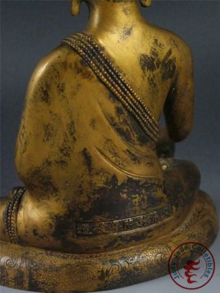 Very Large Old Chinese Tibet Gilt Bronze Tibetan Buddha Sakyamuni Statue 9