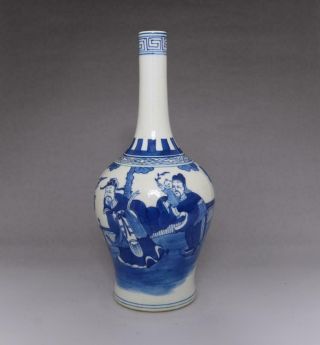 Finely Antique Porcelain Chinese Blue And White Vase - Figure