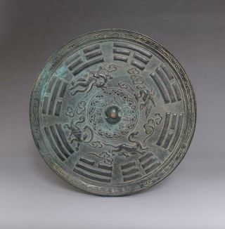Fine Perfect Antique Chinese Bronze Mirror Statue