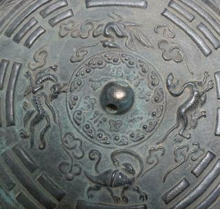 Fine Perfect Antique Chinese Bronze Mirror Statue 2