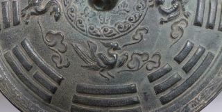 Fine Perfect Antique Chinese Bronze Mirror Statue 5