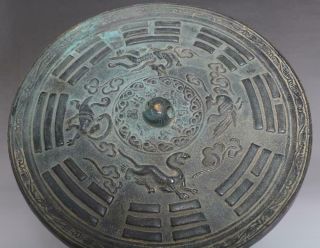 Fine Perfect Antique Chinese Bronze Mirror Statue 7