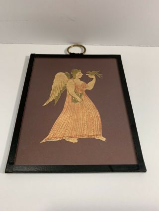 Vintage Pennsylvania Folk Art Scherenschnitte Angel Painting By C Hopf Dated 75 11