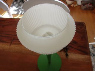 VINTAGE MID CENTURY TABLE LAMP - PLASTIC & GLASS SHADE 11