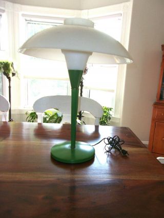 VINTAGE MID CENTURY TABLE LAMP - PLASTIC & GLASS SHADE 2