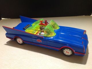 Vintage Asc Batmobile Car Tin Toy Batman Robin Car