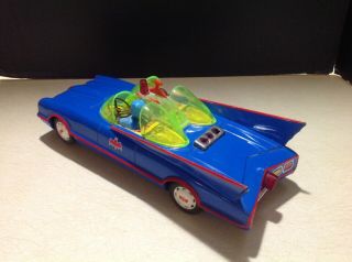 Vintage ASC Batmobile Car Tin Toy Batman Robin Car 2