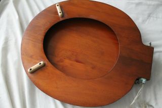 Vintage 1930 Solid Oak Toilet Seat and Lid,  with hardware 6