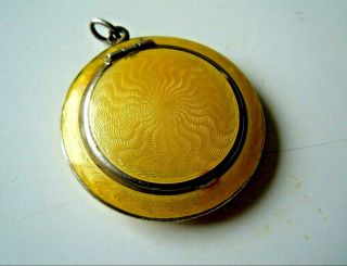 84 Silver Russia Guilloche Enamel Locket Pendant By Faberge Quality 19th Century