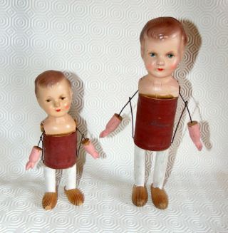 2 German c1930s antique mechanical squeeze TOYS dolls WORK NOISE MAKER 2