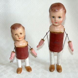 2 German c1930s antique mechanical squeeze TOYS dolls WORK NOISE MAKER 7