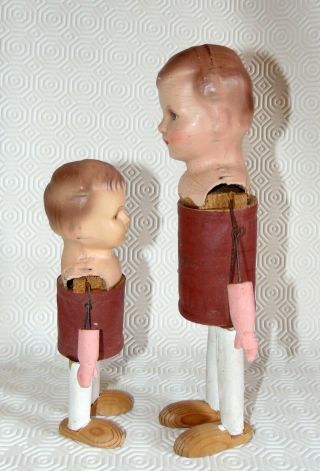 2 German c1930s antique mechanical squeeze TOYS dolls WORK NOISE MAKER 8