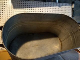Antique Galvanized Metal Wash Tub Boiler 2