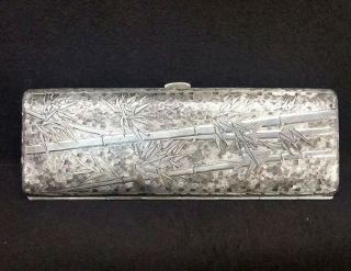 Antique Japanese Or Chinese Sterling Silver Cigar Box
