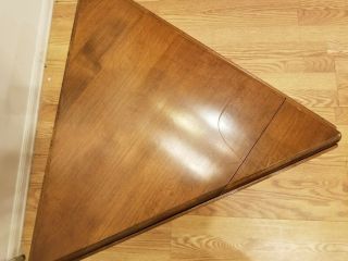 Vintage Heywood Wakefield Clover Triangle Drop Leaf Side End Side Table Stand 11