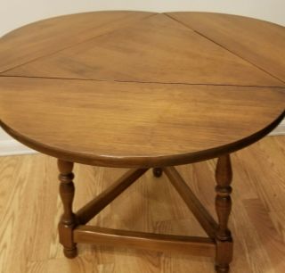 Vintage Heywood Wakefield Clover Triangle Drop Leaf Side End Side Table Stand