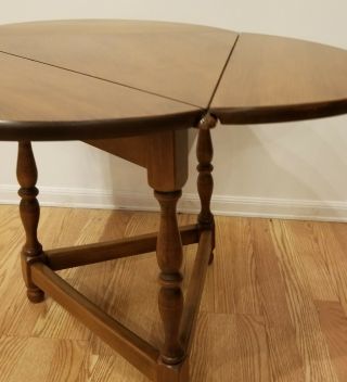 Vintage Heywood Wakefield Clover Triangle Drop Leaf Side End Side Table Stand 4