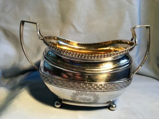 Antique English Sterling Silver Sugar Bowl & Cream Jug London 1809 George Iii