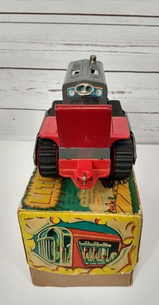 VTG Nomura Japan Showa Lited Piston Action Tin Tractor Toy 1950’s w/Box 4