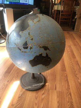 Vintage Military Aviation World Globe Denoyer Geppert Industrial - Antique 7