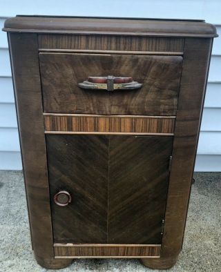 Art Deco Waterfall Nightstand 1930s,  Art Deco Cabinet,  Art Deco End Table