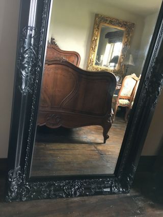 Black Ornate Statement Period Large French Floor Wall Dress Leaner Mirror 182cm 3