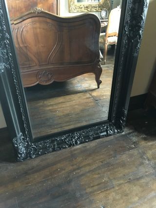 Black Ornate Statement Period Large French Floor Wall Dress Leaner Mirror 182cm 5