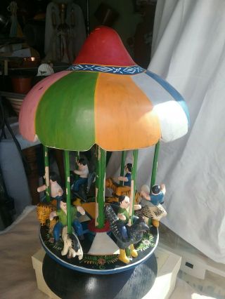 Vintage Folk Art Wooden Hand Carved Carousel Mexican/central Amer.  Special Item