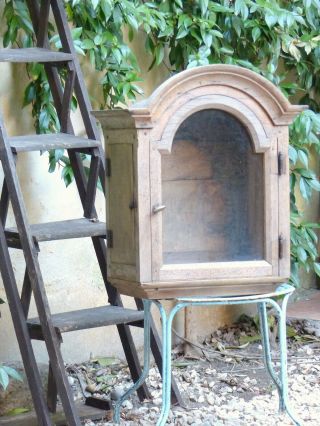 Charming Antique French Small Vitrine Showcase Oak Cabinet Multi Use 19th