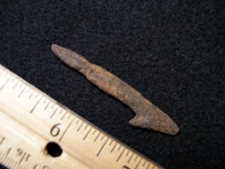 Rare Authentic Old Copper Culture Harpoon From Vilas County,  Wisconsin