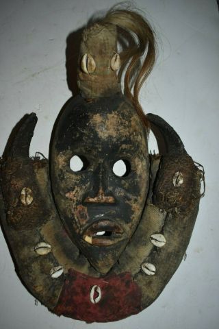 Orig $299 Dan Horned Mask,  Early 1900s 17 " Prov