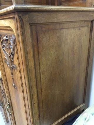 Circa 1900 French Walnut & Marble Hand Carved Art Nouveau Sideboard Buffet 5