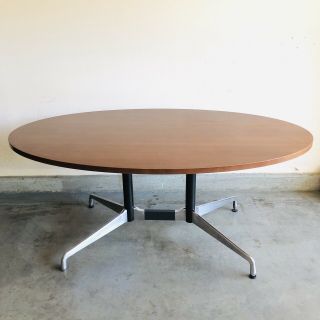 Eames For Herman Miller Segmented Dining Conference Table Aluminum & Mahogany