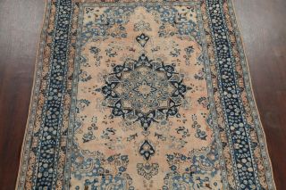 ANTIQUE Muted PEACH & BLUE Traditional Persian Area Rug Distressed Carpet 6x9 3