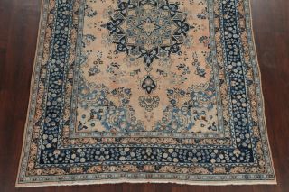 ANTIQUE Muted PEACH & BLUE Traditional Persian Area Rug Distressed Carpet 6x9 5