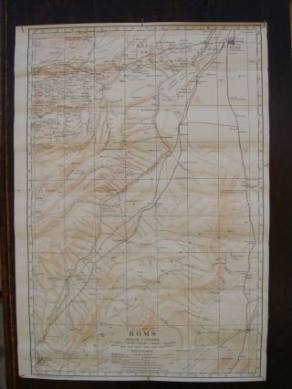 Antique Map Of Homs Region Syria 1918