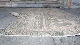 Antique Handmade Vintage Turkish Bleached Tribal Carpet Area Rug 7 ' 11 