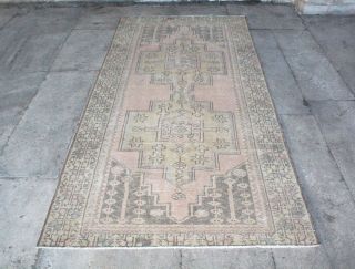 Antique Handmade Vintage Turkish Bleached Tribal Carpet Area Rug 7 ' 11 