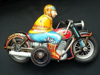 1950 Iy Metal Harley Tin Motorcycle Made In Japan Friction