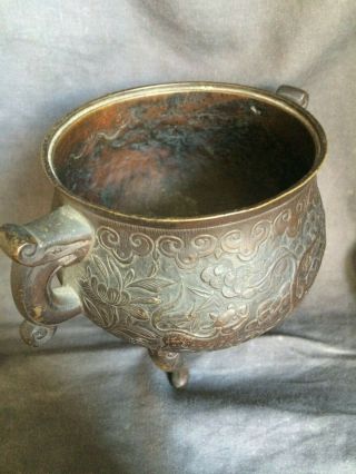 Antique 18th / 19th Century Chinese Bronze Incense Censer Burner 10