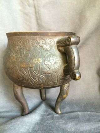 Antique 18th / 19th Century Chinese Bronze Incense Censer Burner 12