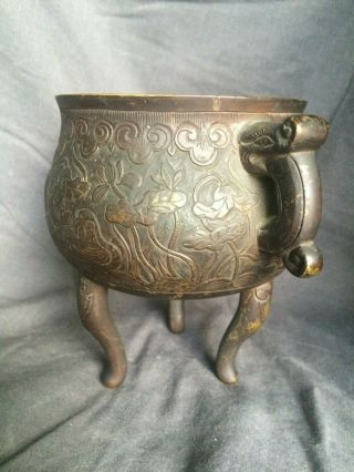 Antique 18th / 19th Century Chinese Bronze Incense Censer Burner 2