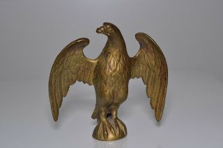 Antique Gilt Bronze Eagle Architectural Finial Flag Pole Topper