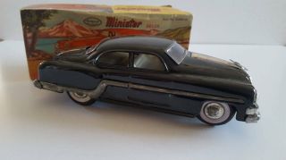 Vintage 1950 ' s friction tin toy car,  black color 4