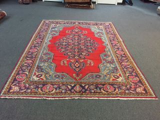 On Semi Antique Hand Knotted Persian - Mahal Rug Red Carpet 7 